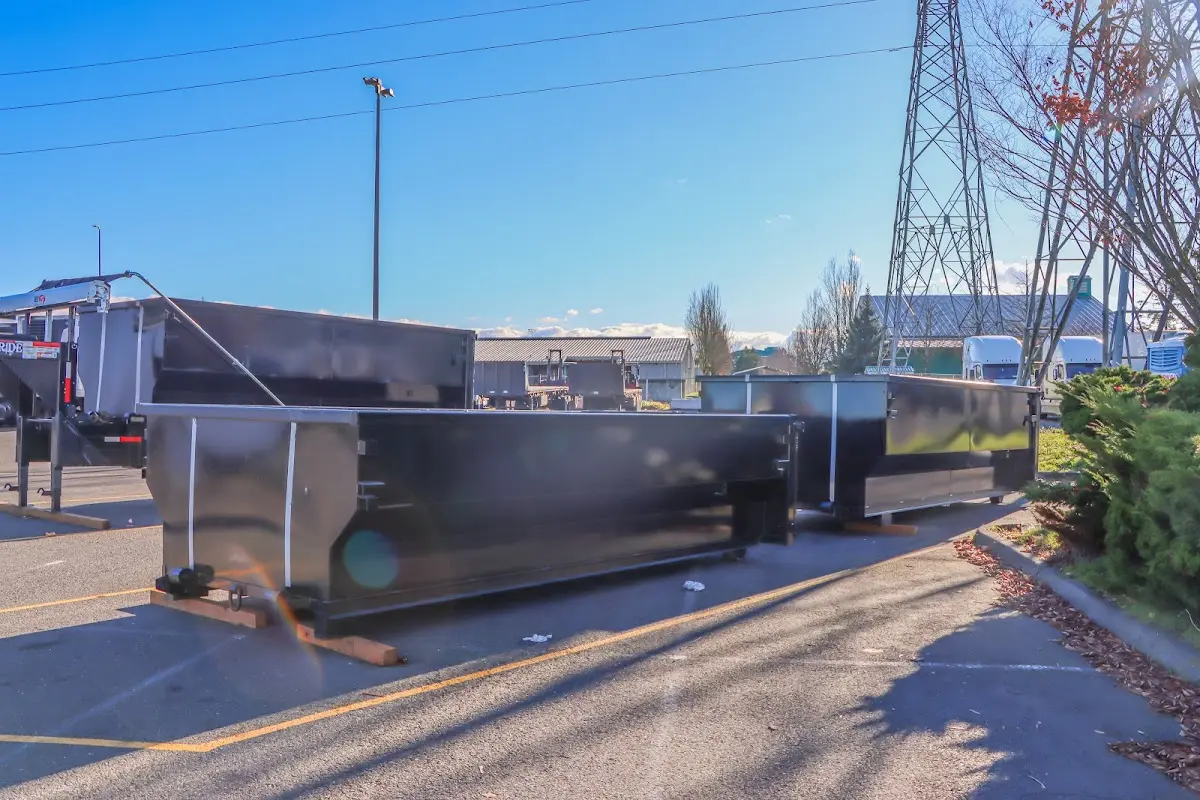 Roll-off dumpster ready for waste disposal at job site for Construction Dumpster Rental in Little Chute